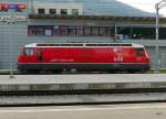 RhB - Schnappschuss der Roten Ge 4/4 648 in Chur am 07.05.2015