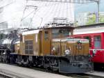 RhB - 150 Jahre Rheintallinie - Oldtimer E-Lok  Ge 6/6 414 unterwegs anlsslich der 150 Jahre Feirer der Rheintallinie im Bahnhofsareal von Landquart am 25.05.2008