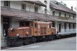 Das Bahnmuseum in Bergn wurde im Juni erffnet und als Blickfang und Loksimulator dient die Ge 6/6 I 407. (21.06.2012)