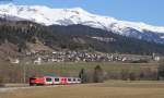 Rhb 705 mit dem D 903 (St.Moritz-Zermatt) bei Castrisch 9.3.14