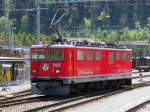 RhB - Ge 6/6 707 bei Rangierfahrt im Bahnhof Thusis am 07.05.2015