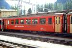 RhB - B 2312 am 21.08.1991 in Pontresina - 2.Klasse Einheitspersonenwagen (Typ I) verkrzte Bauart fr Bernina.Bahn - Baujahr 1968 - FFA/SWP - Fahrzeuggewicht 14,00t - Sitzpltze 50 - LP 14,90m -