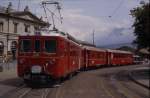 Triebwagen 481 steht mit einem GmP am 17.6.1983 am Bahnhof in Chur.