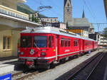 Rhätische Bahn Triebzug 511 nach Klosters Platz in Davos Platz, 30.06.2019.