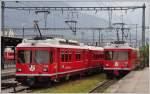 Be 4/4 514 und 515 stehen abgestellt in Landquart, (25.09.2014)