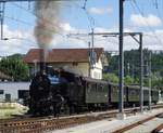Die SBB Eb 3/5 Nr. 5819  HABERSACK  dampft im Bild mit ihren Dampfsonderzug bei iher 1. Rundfahrt gerade aus dem Bahnhof Koblenz und wird dann via Turgi wieder Brugg erreichen. Sonntag, 21. Mai 2017