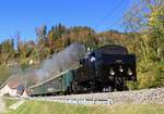Eb 3/5 5810  Habersack  der Dampfbahn Bern unterwegs am 15. Oktober 2017 von Bauma via Fischenthal nach Wald zwischen Bauma und Steg.