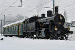 Habersack Eb 3/5 5819 von SBB Historic hat am Vormittag des 17.01.2021 den A 50 85 18-33 585-8 nach Olten überführt und ist anschliessend solo nach Arth-Goldau gefahren, um die Dampfschneeschleuder Xrot 100 nach Brugg AG zu holen. Foto aufgenommen in Wildegg AG (CH) von frei zugänglicher Wiese neben den Geleisen.