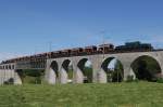 Be 6/6 III 13302 fhrt am 14.6.12 mit historischem Kieszug von Hntwangen-Wil Richtung Eglisau.