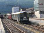 SBB - Rückkehr von der 100 Jahr Feier in Vallorbe Extrazug bei der Durchfahrt im Bahnhof Biel am 16.05.2015