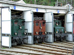 SBB HISTORIC: Zusammentreffen von Ae 3/5 10217 (1924), Ae 3/6 III 10264 (1926) und Ae 3/6 I 10664 (1926) in Brig am 29. April 2005.
Foto: Walter Ruetsch