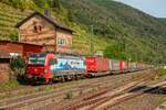 193 466 SBB Cargo International mit KLV in Kaub, am 16.06.2021.