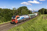 193 463  Duisburg  ist mit einer Rollenden Landstrasse bei Mühlau AG (CH) unterwegs in Richtung Norden.