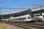 RABe 521 027, auf der S1, fährt Richtung Bahnhof Muttenz.