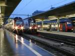 2 RABe 514 und eine Re 450 mit  klassischer  zrcher S-Bahn am 5. Januar 2008 in Zrich HB.