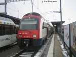 S-Bahn Zrich im tiefen Thurgau. Seit gut einem Jahr fhrt die Zrcher S8 nach Weinfelden. Am 16.12.08 steht der RABe 514 030-6 in Weinfelden...