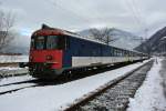 Der BDt EWII 50 85 82-33 922-4 steht mit einem RE Pendel, welcher Mo-Fr zwischen Bellinzona und Chiasso eingesetzt wird, bers Wochenende in Bellinzona abgestellt, 15.12.2012.