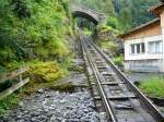 Die Strecke der Reichenbachfall bahn bei Meiringen am 7.8.2007