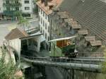 Funiculaire Fribourg/Freiburg.Einzige Standseilbahn(1899)mit Wasserballast Antrieb in der Schweiz.Weltweit existieren nur  noch sechs solcher Bahnen.Fribourg 26.08.08 