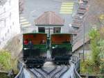 Fribourg/Freiburg - Blick von der Bergstation auf die Standseilbahn am 09.11.2009