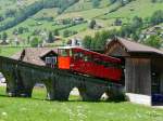 Drahtseilbahn Unterwasser - Iltios im Toggenburg Wagen 2 unterwegs am 05.07.2015