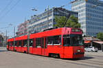 Be 4/6 Vevey Tram 742, auf der Linie 7, fährt zur Haltestelle beim Bahnhof Bern. Die Aufnahme stammt vom 21.08.2021.