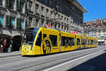 Be 6/8 667 YB Tram, auf der Linie 9, bedient am 09.07.2024 die Haltestelle Bärenplatz. Aufnahme Bern.