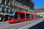 Be 6/8 Tramlink 912, auf der Linie 7, bedient am 09.07.2024 die Haltestelle Bärenplatz. Aufnahme Bern.