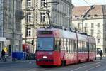 Der Be 4/8 731 eines der letzten Vevey Trams das nur noch knapp über eine Woche im Einsatz ist am 5.2.25 beim Bahnhof Bern.