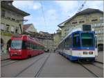 Be 4/8 89 der Linie G nach Worb Dorf und Berner Tram 731 in Bern. (22.08.2009)