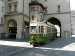 Bern - Tram Be 4/4 621 mit Beiwagen B 337 in Zentum von Bern im Pendledienst zischen der City Bern und dem neuen Tram Depot an der Bolligenstrasse aunlsslich eines Tages der ffen Tr am Sonntag 11.09.2011