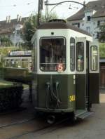 Bern SVB Tram 5 (B 340) Fischermtteli im Juli 1983.
