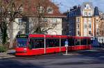 Bernmobil: Combino Tram VL Be 6/8 763 auf dem Viktoriaplatz am 18. Dezember 2013.
Foto: Walter Ruetsch