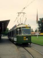 Bern SVB Tram 9 (ACMV/BBC/SAAS-Be 8/8 723) General Guisan-Platz 7. Juli 1990.
