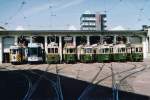 BERNMOBIL: Tramparade vor dem Depot Eigerplatz am 15. Mai 2004.
Foto: Walter Ruetsch