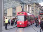 Bern mobil - Tram  Be 4/8  736 unterwegs auf der Linie 7 in Bern am 11.02.2016