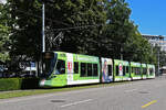 Be 6/10 Tango 162 mit der U-Abo Werbung, auf der Linie 10, verlässt am 08.07.2024 die Haltestelle am Aeschenplatz.