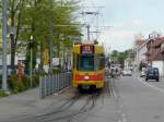 BLT - Tram  Be 4/8  221 unterwegs auf der Linie 11 in Aesch am 04.05.2012
