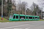 Be 6/8 Combino 321, auf der Linie 14, fährt zur Haltestelle St. Jakob. Die Aufnahme stammt vom 23.12.2017.