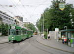 Basel BVB Tramlinie 14 (SWP/SIG/BBC/Siemens Be 4/4 494) Aeschengraben / Aeschenplatz am 26. Juli 2006. - Scan eines Farbnegativs. Film: Kodak Gold 200-6. Kamera: Leica C2.