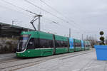 Be 6/8 Flexity 5037, auf der Linie 3, wartet an der Endstation beim Bahnhof Saint Louis. Die Aufnahme stammt vom 21.03.2021.