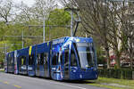 Be 6/8 Flexity 5040  Federer Express , auf der Linie 3, fährt am 26.04.2023 zur Haltestelle St. Alban Tor.