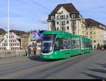 BVB - Tram Be 4/6  6006 unterwegs in der Stadt Basel am 04.02.2024