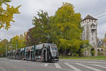 Be 6/8 Flexity 5006 mit der Zalando Werbung, auf der Linie 3, fährt am 31.10.2024 zur Haltestelle St. Alban Tor. Aufnahme Basel.