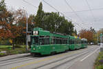 Doppeltraktion, mit den Be 4/4 485 und 486 zusammen mit dem B4S 1501, auf der Linie 6, bedient am 08.11.2024 die Haltestelle Weilstrasse.