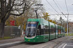 Be 6/8 Flexity 5034, auf der Linie 6, fährt am 25.11.2024 bei der Haltestelle Eglisee ein.