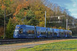 Be 6/8 5040  Federer Express , auf der Linie 14, fährt am 26.11.2024 zur Haltestelle Lachmatt. Aufnahme Muttenz.