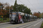 Be 6/8 Flexity 5006 mit der Zalando Werbung, auf der Linie 6, bedient m 08.11.2024 die Haltestelle Weilstrasse.