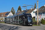 Be 4/6 Flexity 6013 mit der SALT Werbung, auf der Linie 15, fährt am 03.03.2025 zur Haltestelle Studio Basel.