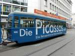 BVB - Tramanhnger B 1435 mit Werbung unterwegs in Basel am 02.05.2013
